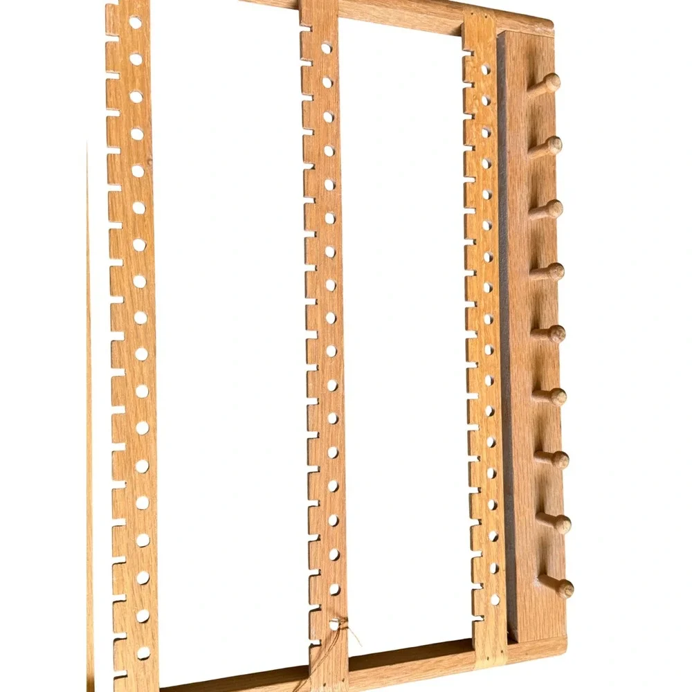 Wooden Wall Mounted Jewelry Organizer Earring Rack Necklace Holder 3 Tier Oak